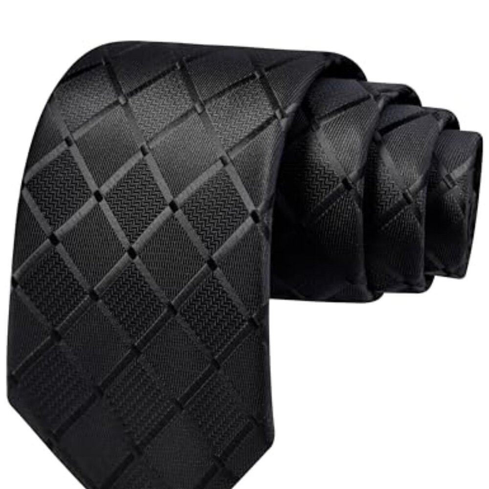 Fashion Solid‎ Plaid Ties Mens Woven Jacquard Necktie